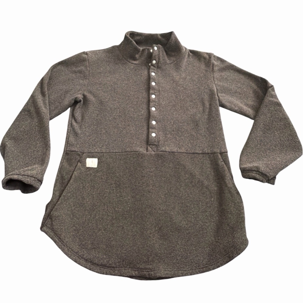 DESO Supply Co. Title Nine Genevieve Snap Front Pullover Taupe Brown Women's M